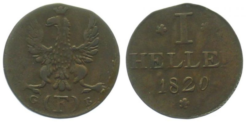 Frankfurt 1 Heller 1820 G (F) B